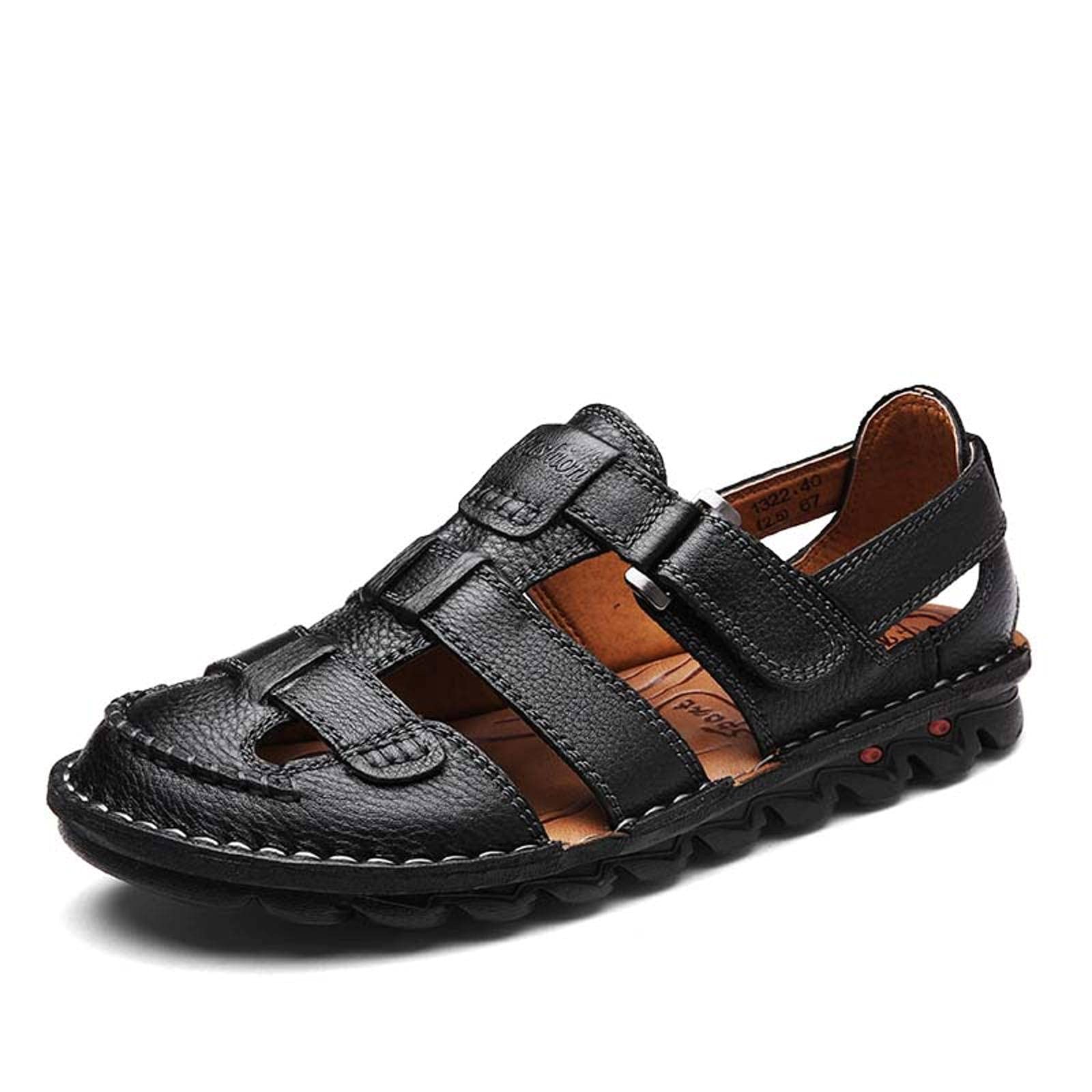NC Men's Summer Sandals - Genuine Leather Outdoor Sandals for Men | Handmade Breathable Beach Shoes | Comfortable & Soft Slippers for Walking, Travel & Casual Wear