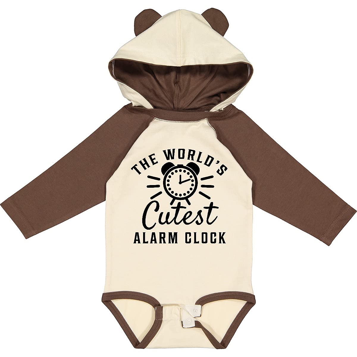 Inktastic The World's Cutest Alarm Clock Baby Bodysuit - Soft Long Sleeve Creeper for Newborns & Infants - Perfect for Playtime, Naptime & Photo Shoots