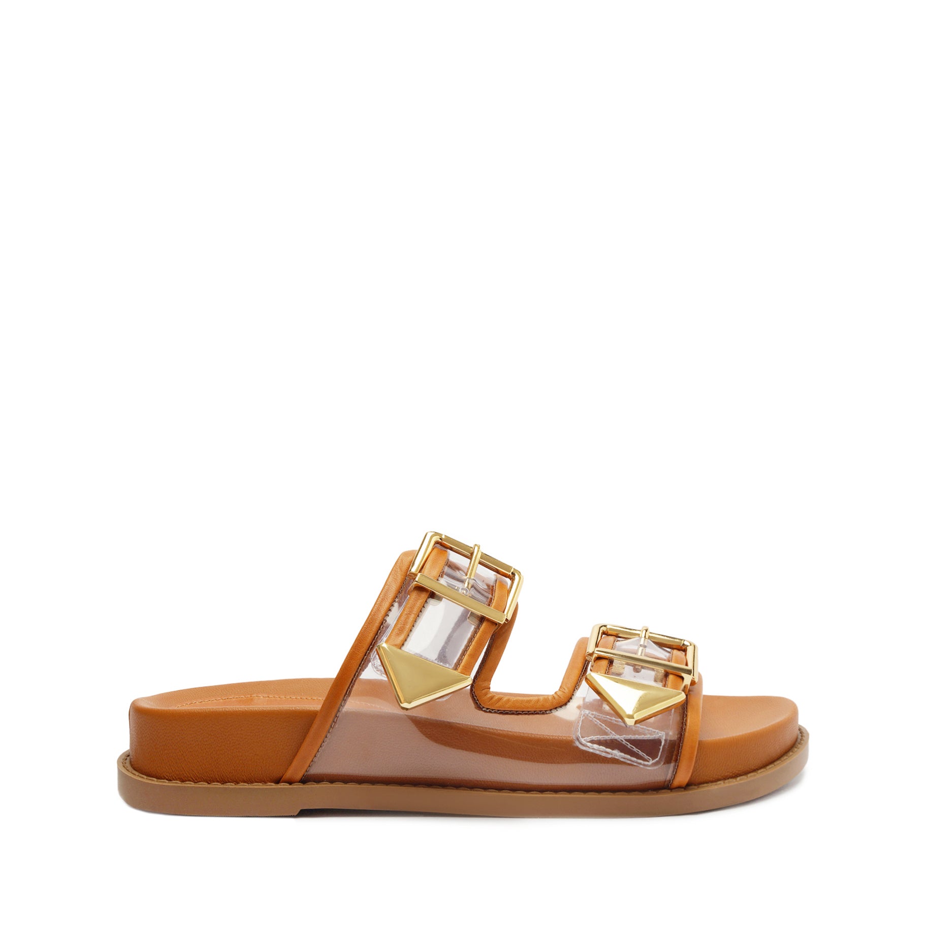 Naomi Sporty Vinyl & Metallic Sandals for Women - Fashionable Comfortable Slip-On Sandals for Casual Outings, Beach, and Summer Wear