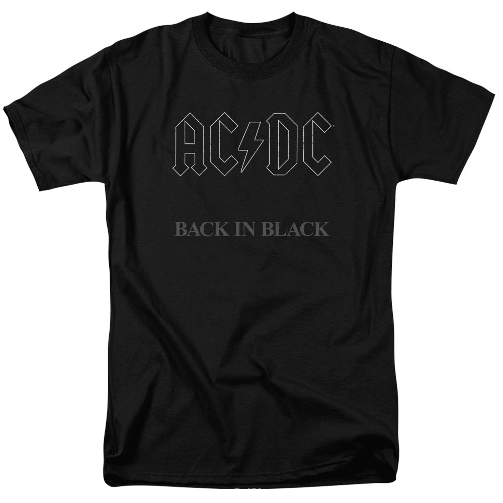 AC/DC Back In Black Men's Short Sleeve T-Shirt | Vintage Rock Band Tee | Casual Wear & Concert Outfit