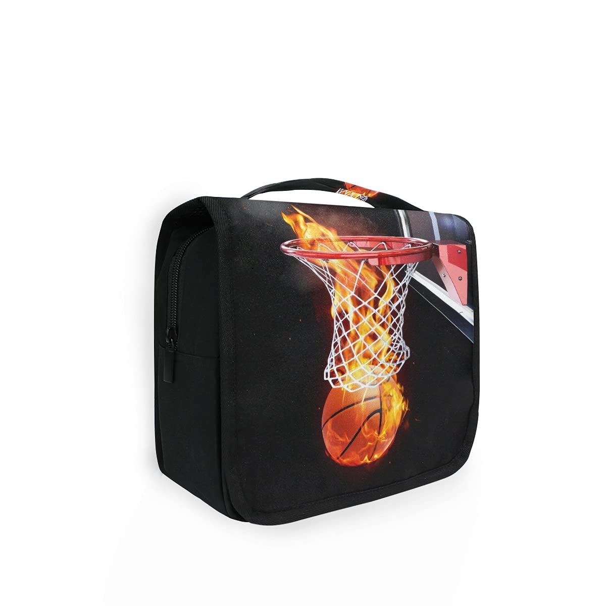 Portable Hanging Toiletry Bag with Basketball Court Design - Waterproof Cosmetic & Travel Organizer for Men & Women - Perfect for Gym, Camping, Dorm, and Travel Accessories