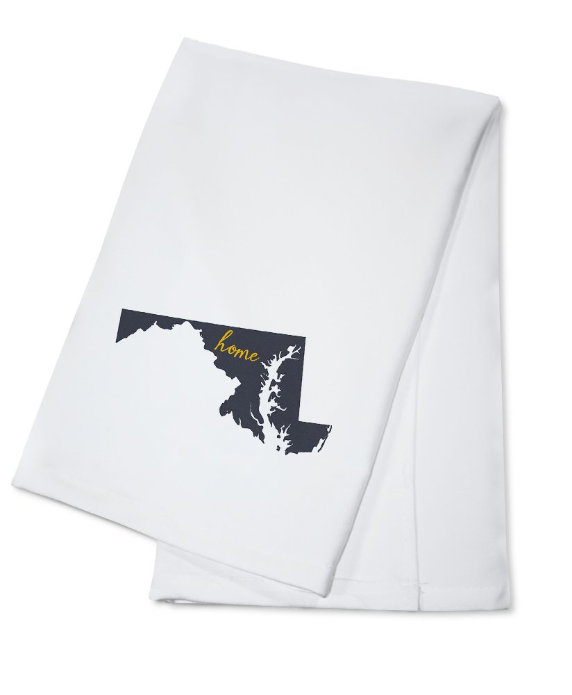 Maryland Home State Gray on White 100% Cotton Tea Towel - Decorative Hand Towel for Kitchen, Bathroom & Home Decor - Perfect for Gifts, Housewarming & Coastal Farmhouse Style
