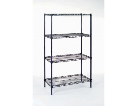 Nexel Industries 18306Z 18x30x63 Inch Electroplating Starter Shelf Unit - Poly-Z-Brite Coated Metal Rack for Jewelry Making, Metal Finishing & DIY Projects