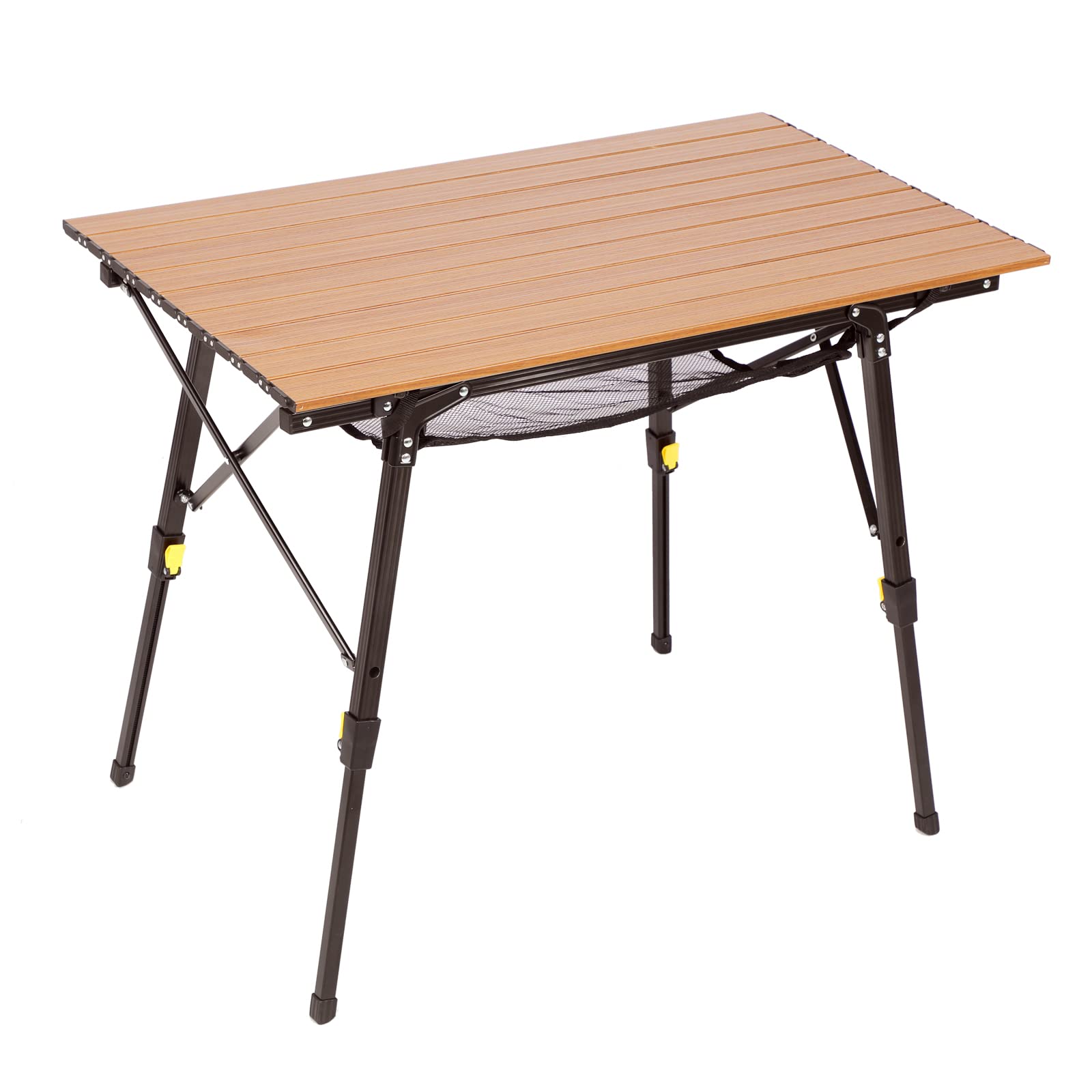 Ultra Lightweight Portable Folding Camping Table - Adjustable Aluminum Legs with Roll-Up Table Top & Carry Bag - Perfect for Outdoor Travel, Backyard BBQs, Picnics & Beach Trips