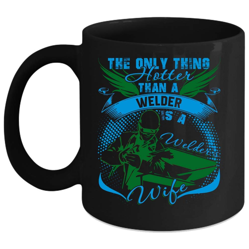 15 Oz Black Welder Wife Coffee Mug - Funny Gift for Welders & Cool Wives - Perfect for Workshop, Home & Office Use
