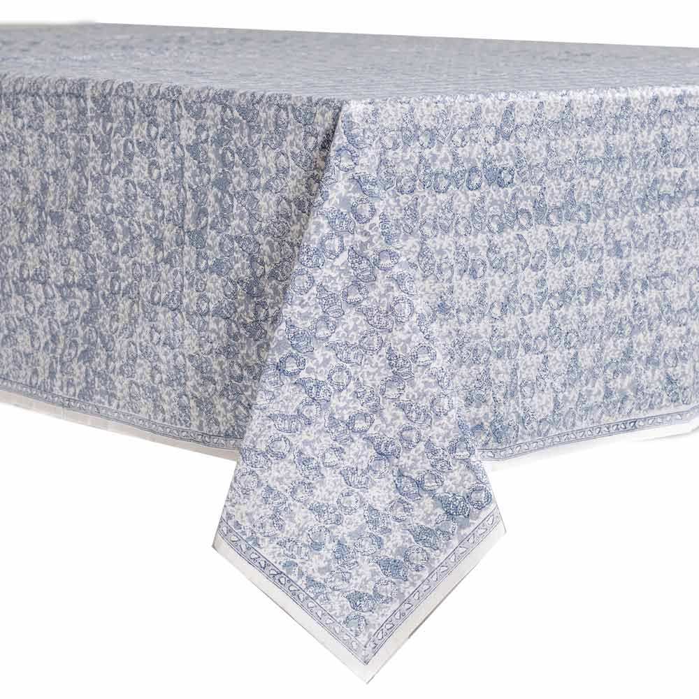 India Hicks Home Slate Tablecloth - Waterproof & Wrinkle-Resistant Dining Table Cover for Indoor & Outdoor Use - Perfect for Parties, Picnics, and Everyday Dining