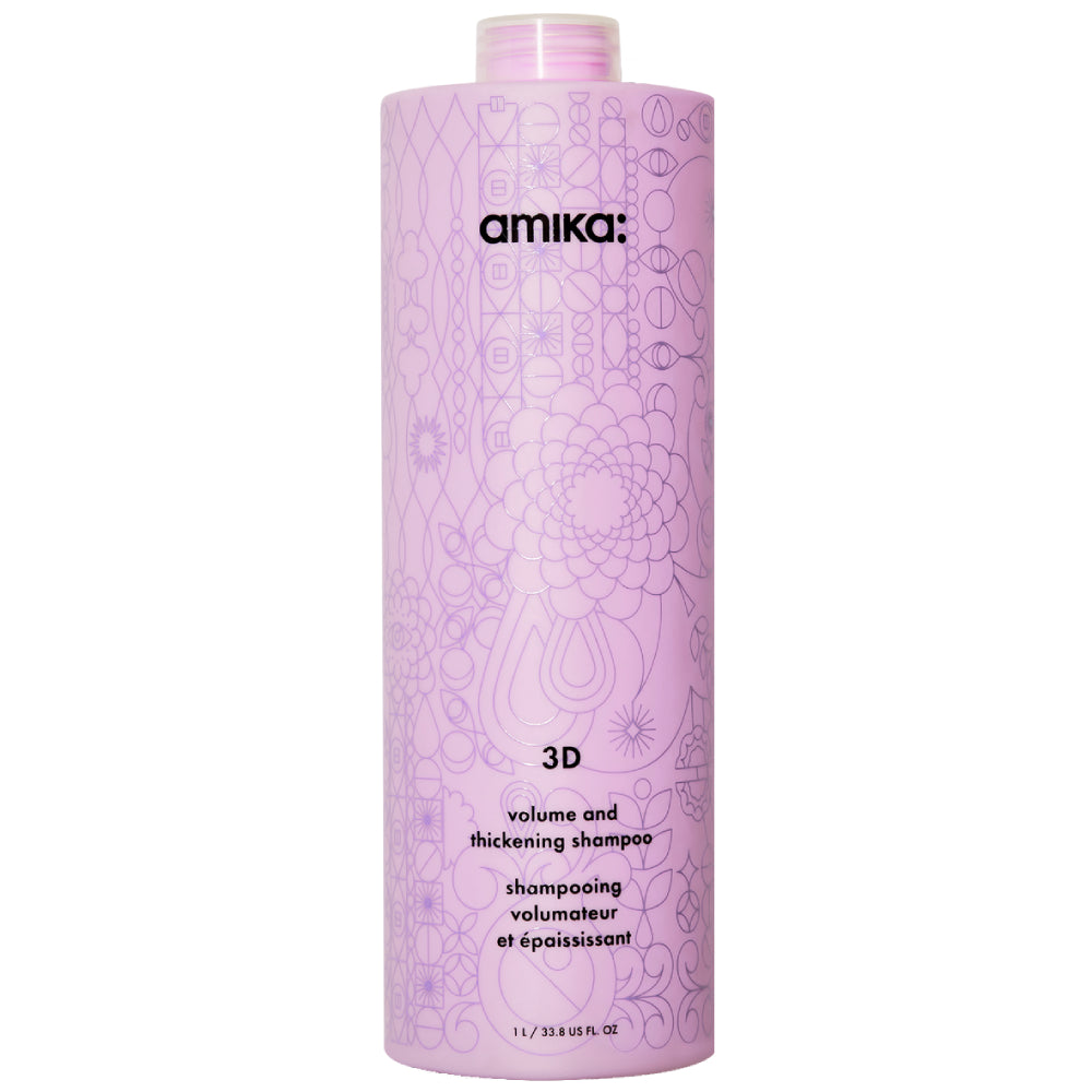 Amika 3D Volume & Thickening Shampoo for Fine Hair - Sulfate-Free Hair Care for Fuller, Bouncy Locks - Perfect for Daily Use & Salon-Quality Results at Home