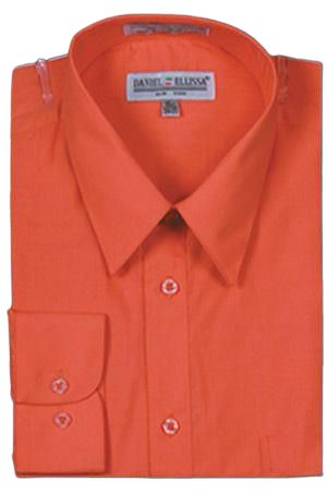 Daniel Ellissa CVC Slim Fit Shirt DS3003 Orange - Comfortable Casual Wear for Office & Everyday Outfits