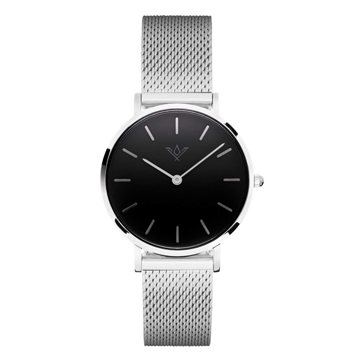 SlideBelts Brig Taylor Classic Women's Watches - 32mm Analog Watch with Mesh or Leather Band | Elegant Timepiece for Office, Date Night & Everyday Wear