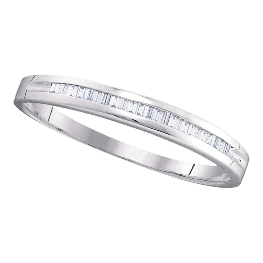 10K White Gold Women's Baguette Diamond Wedding Band - 1/6 Cttw Anniversary Ring for Her - Perfect for Engagements, Anniversaries & Special Occasions