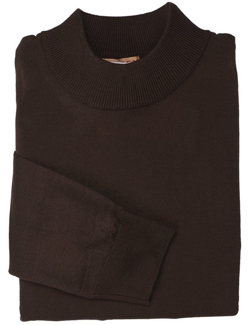 Brown Mock Neck Sweater for Women - Soft Winter Knit Pullover | Perfect for Casual Outfits, Office Wear & Holiday Gatherings