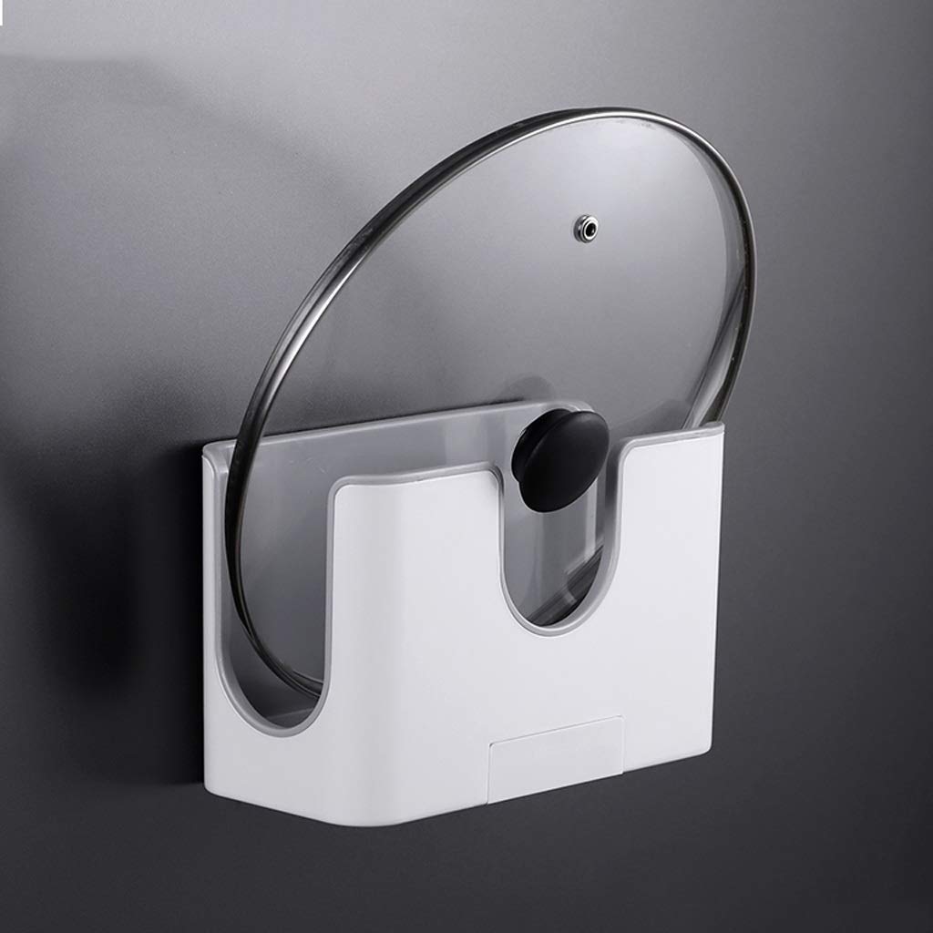 GANFANREN Non-Slip Pot Lid Holder - Wall Mounted Kitchen Organizer, Space Saving Pan Cover Storage Rack, Durable Gray Kitchen Accessories for Pots & Pans - Perfect for Small Kitchens, RVs & Camping