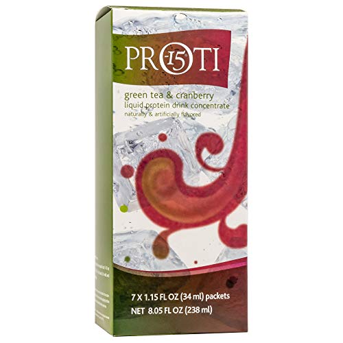 Proti-Thin High Protein Green Tea & Cranberry Liquid Concentrate - 15g Protein, Low Calorie, Low Carb, Keto & Ideal Protein Diet Friendly | Perfect for Weight Loss, Meal Replacement & Healthy Lifestyle | 7-Pack Box