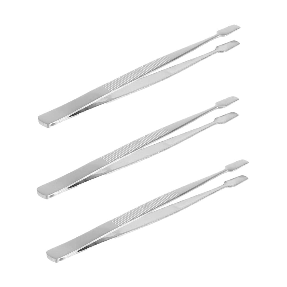 3pcs Stainless Steel Eyelash Tweezers Set - Professional False Eyelash Applicator & Nail Sticker Tool - Precise Lash Extension Tweezers for Salon & Home Use - Durable Beauty Accessories for Makeup Artists & DIY Enthusiasts