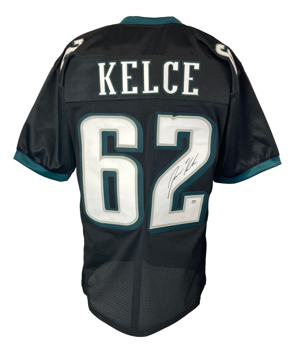 Jason Kelce Philadelphia Eagles Autographed Black Football Jersey with PSA ITP Hologram - Perfect for Eagles Fans, Sports Memorabilia Collectors, and Game Day Display