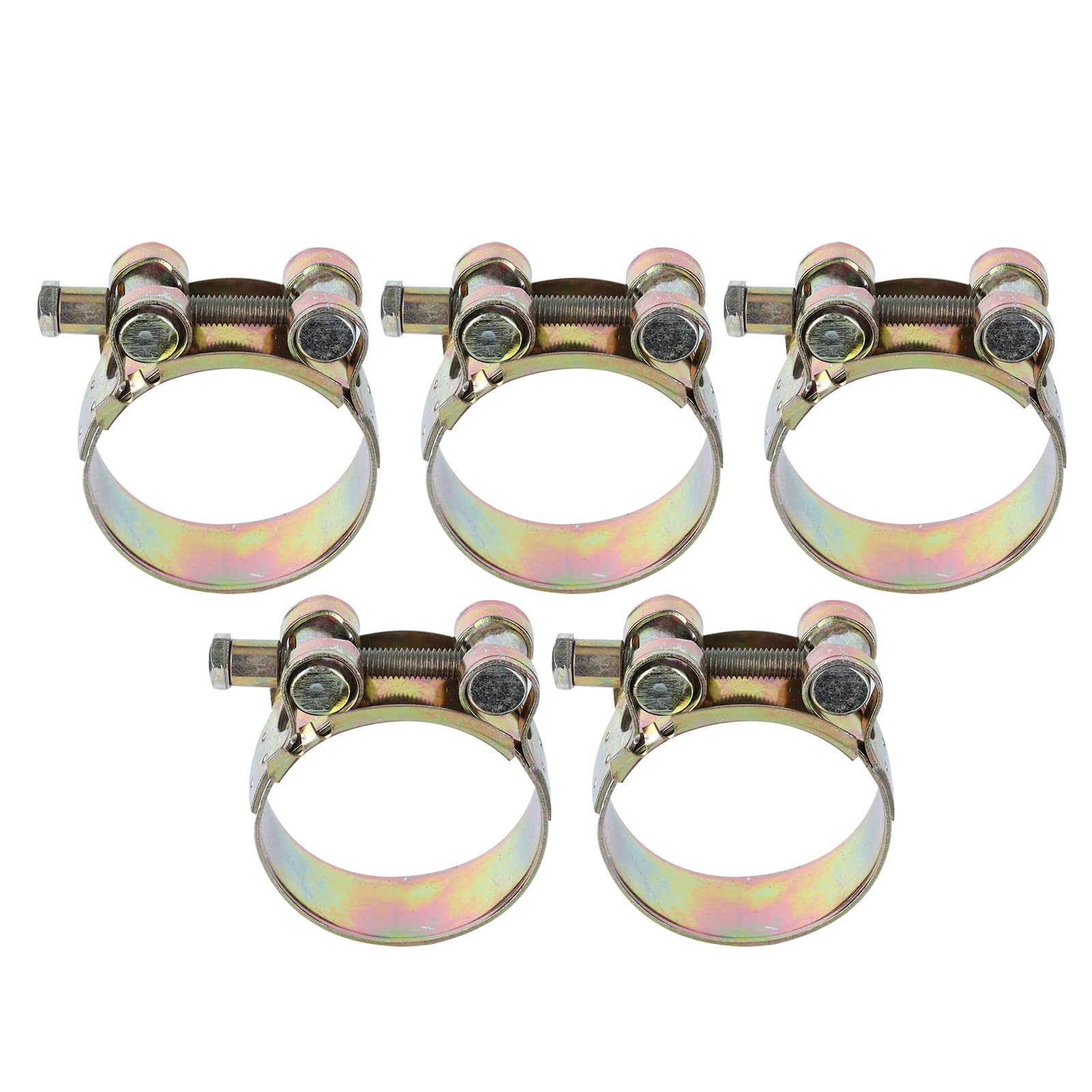 Stainless Steel Hose Clamps Set (48-51mm) - Heavy Duty Worm Gear Clamps for Automotive, Plumbing & Pharmaceutical Pipes - Secure Leak-Proof Connection for Water, Fuel & Chemical Hoses