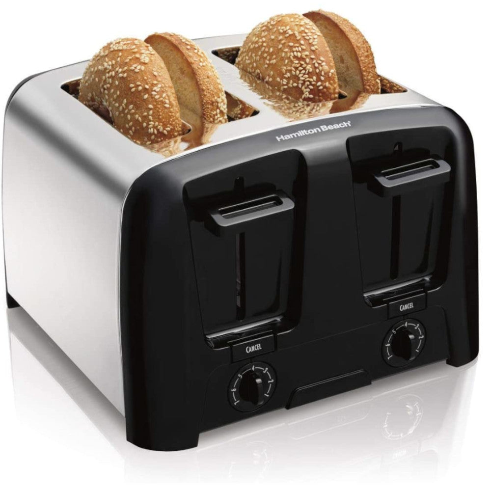 Hamilton Beach 4-Slice Chrome Toaster 24614Z - Perfect for Breakfast, Brunch & Family Meals