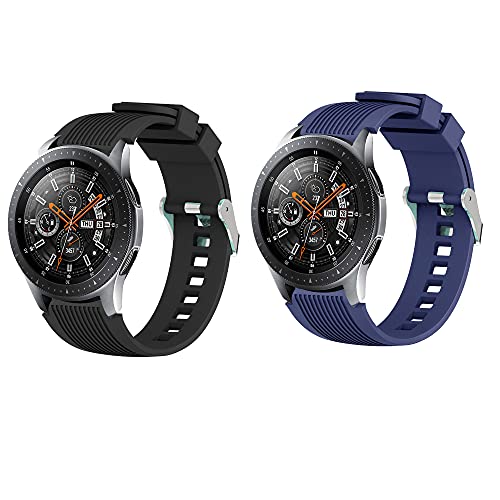 Samsung Galaxy Watch 3 Band 45mm & 46mm Compatible Silicone Sports Watch Strap - Durable 22mm Replacement Band for Gear S3 Frontier - Perfect for Running, Swimming & Fitness Tracking (Men & Women)