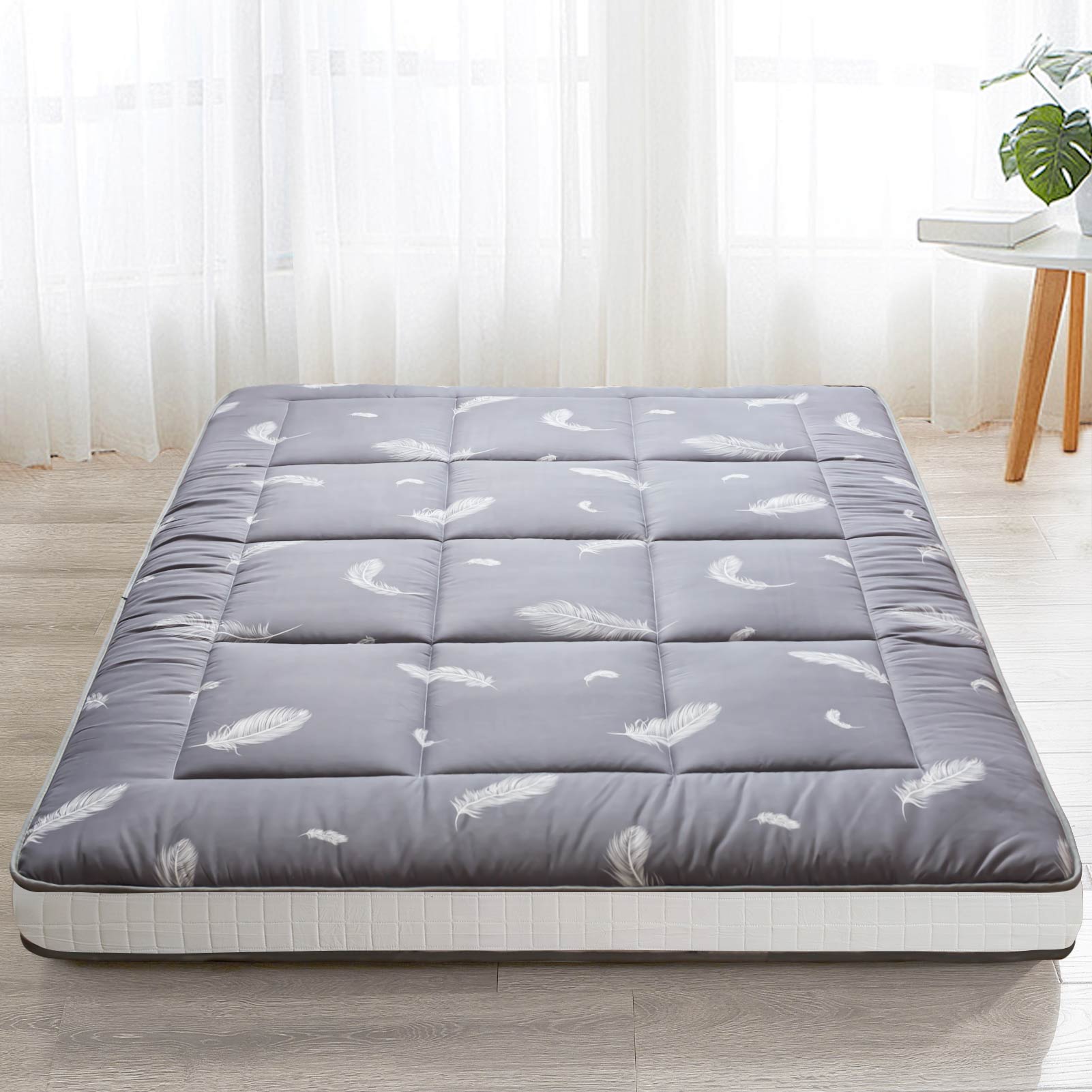MAXYOYO Extra Thick Padded Japanese Floor Mattress - Foldable Camping & Portable Shikibuton Bed Mattress Topper | Perfect for Guest Beds, Dorm Rooms & Outdoor Adventures