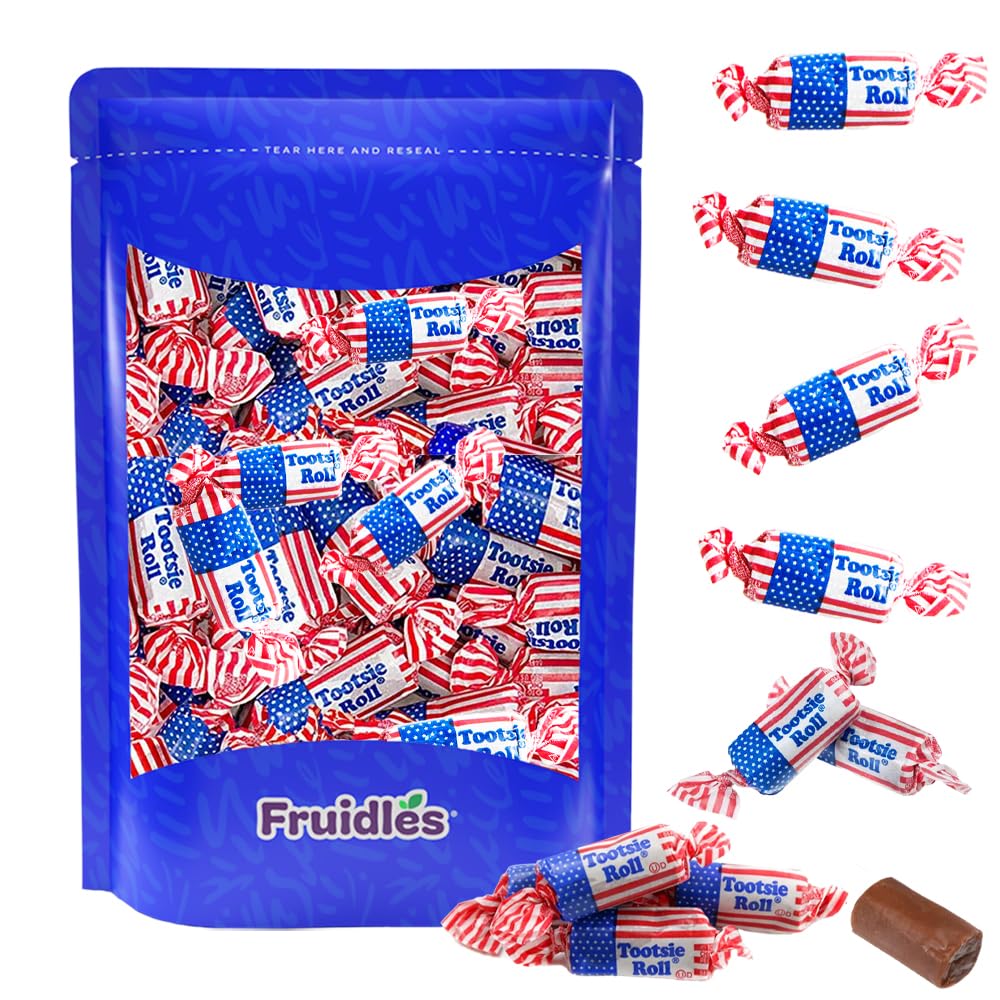 Fruidles Tootsie Original Flag Twist Midgees Candy Roll - Peanut-Free, Gluten-Free, Kosher Certified, Individually Wrapped (8oz) - Perfect for Halloween Treats, Party Favors & Office Snacks