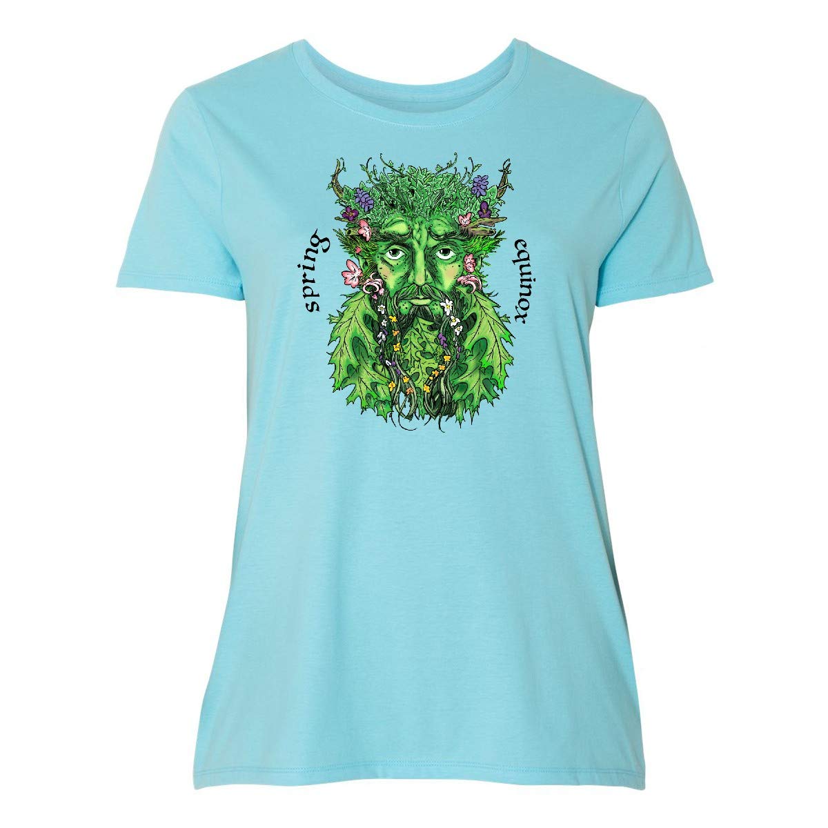 Inktastic 1st Day of Spring Greenman Spring Equinox Women's Plus Size T-Shirt - Comfortable & Stylish Graphic Tee for Spring Celebrations, Outdoor Festivals & Casual Wear