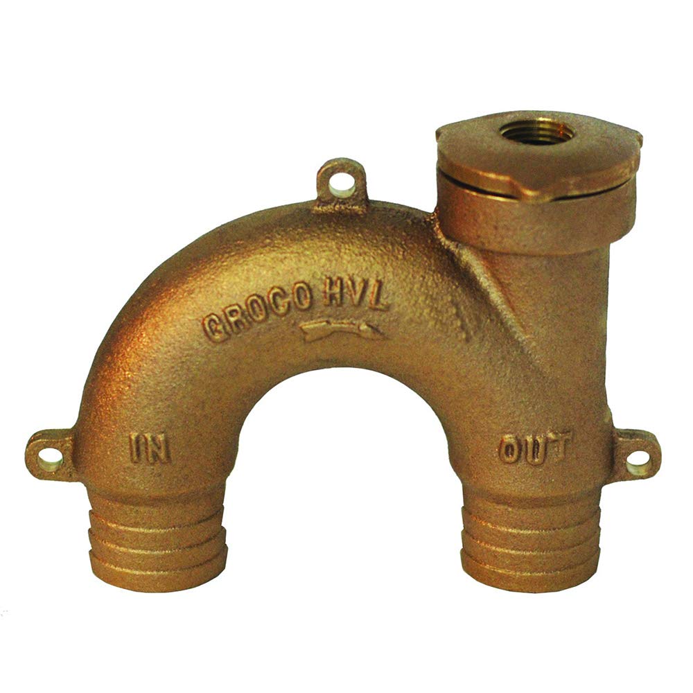 GROCO Bronze Vented Loop Marine Hose Fitting - 1