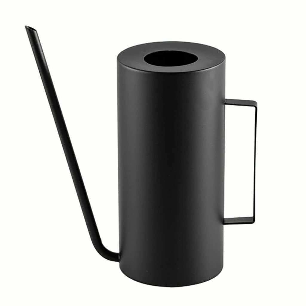 ZYZMH Stainless Steel Watering Can - Long Spout Garden Watering Pot for Indoor & Outdoor Plants, Flowers, Herbs - Durable Metal Watering Tool (Black, One Size) - Perfect for Balcony Gardens, Houseplants & Backyard Flower Beds