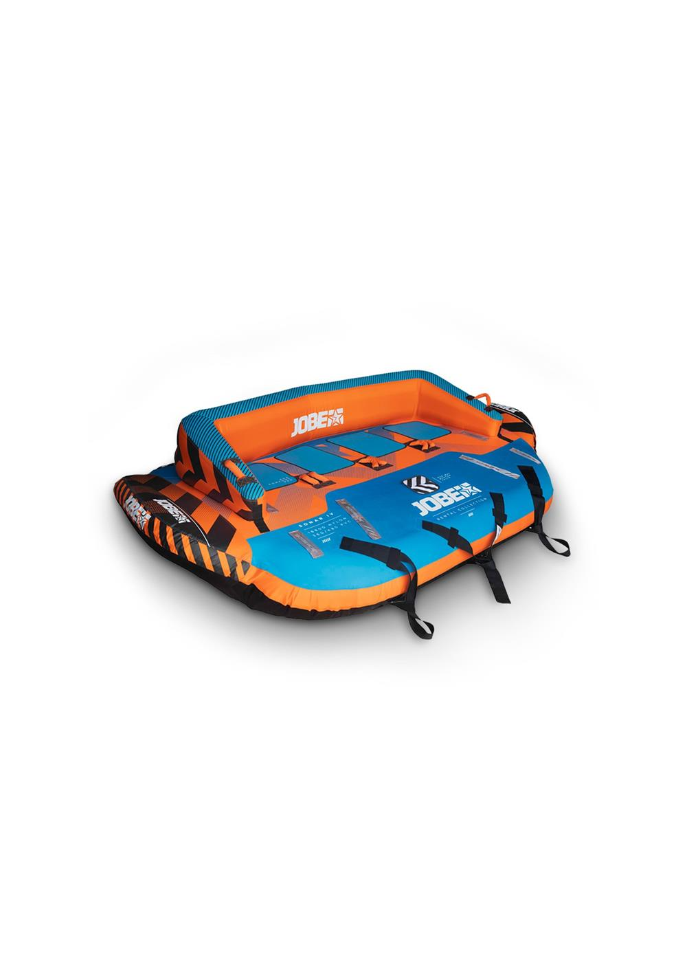 Jobe Rental Sonar Towable Tube for 4 People - Premium Inflatable Water Tube for Boating & Lake Fun - Perfect for Family Outings & Summer Water Sports