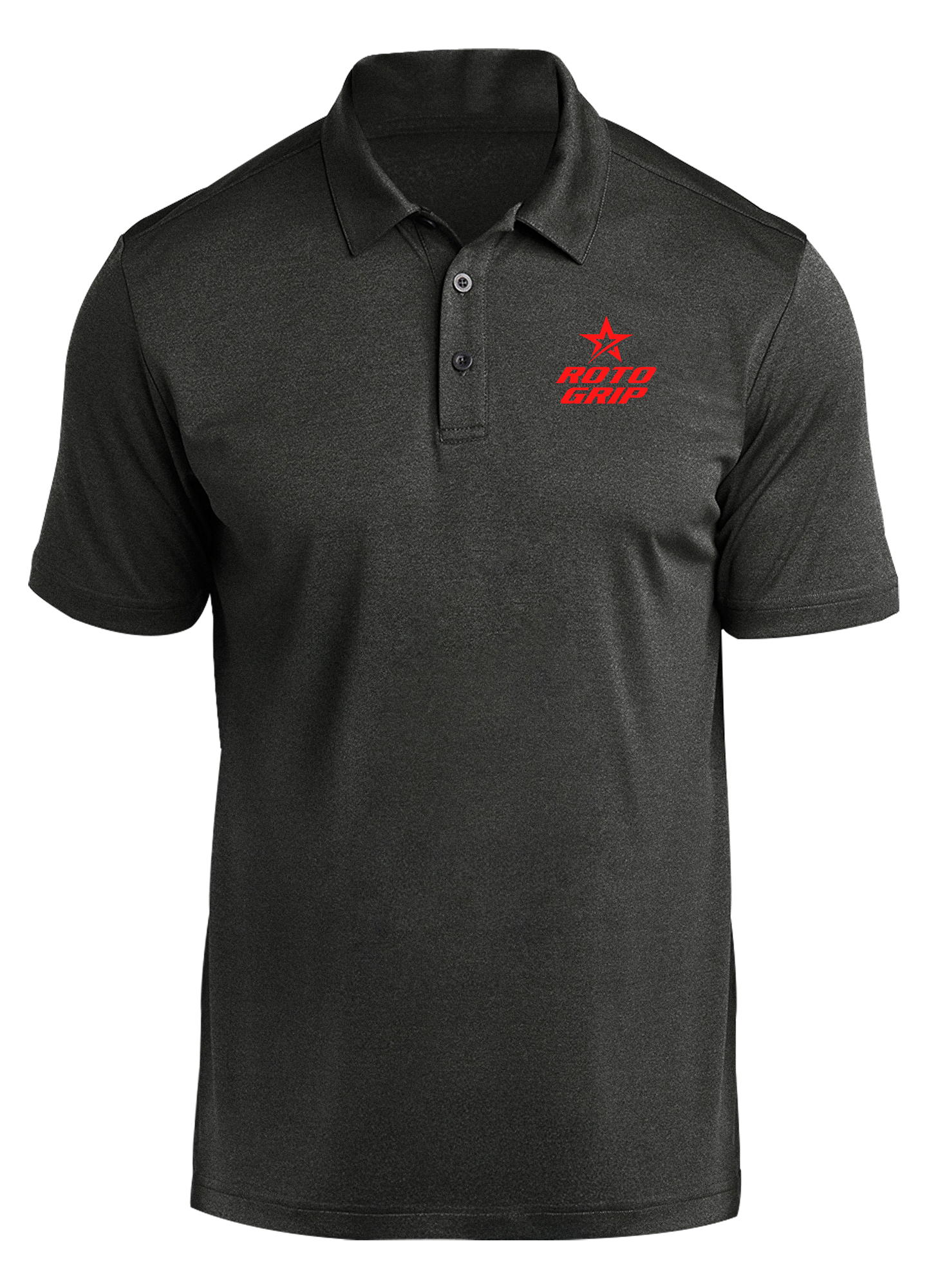 Roto Grip Prime Polo Black Heather - Premium Bowling Shirt for Men & Women - Comfortable & Stylish for League Play & Tournaments