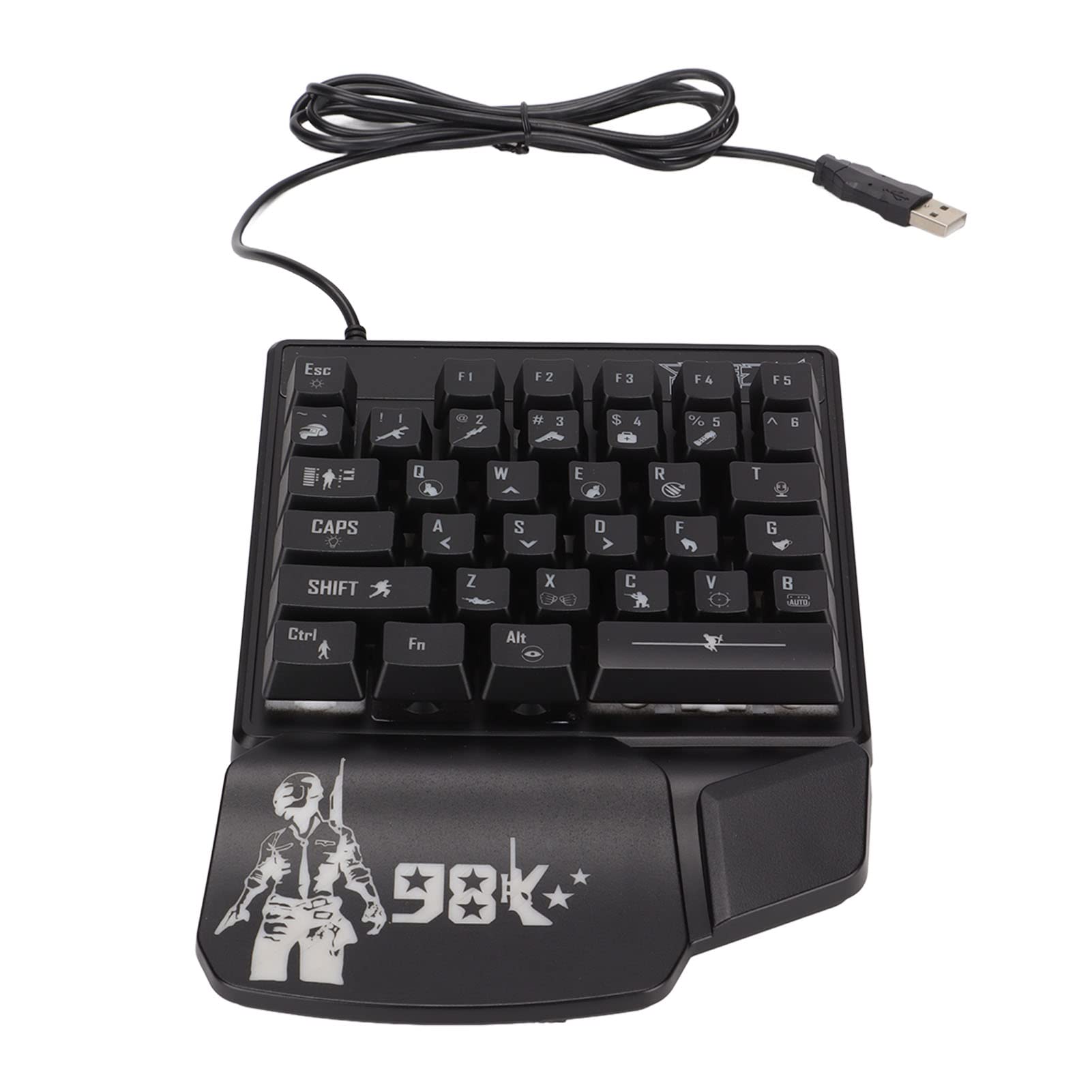 Compact 35-Key Mini Gaming Keyboard - Ergonomic One-Handed Design, ABS Material, Black Controller for PC Esports - Perfect for FPS, MOBA & MMO Gaming