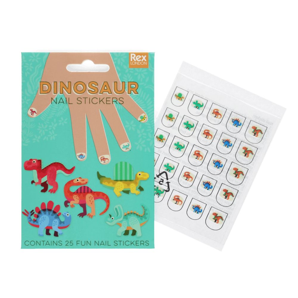 Rex London Dinosaur Nail Art Stickers - Self-Adhesive Nail Decals for Kids & Adults - Perfect for Parties, Halloween, and DIY Nail Designs