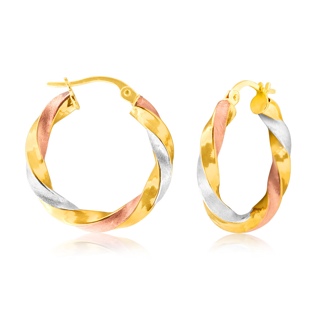 9ct Gold Fancy Hoop Earrings for Women - Trendy Dangle Hoops for Everyday Wear & Special Occasions