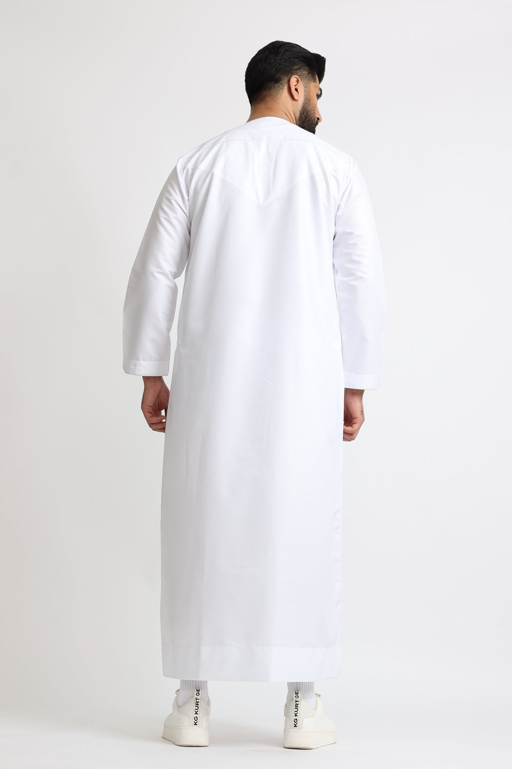 J101 White Boys Pleated Emirati Thobe - Traditional Arabic Robe for Kids - Perfect for Eid, Weddings & Special Occasions