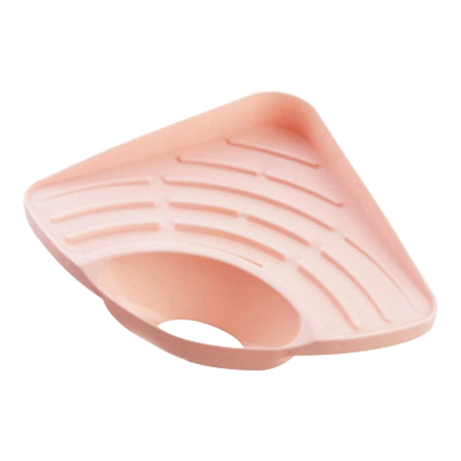Kitchen Sink Organizer - Corner Sponge Storage Rack for Sink Drain (Pink) - Space Saving & Multi-Functional