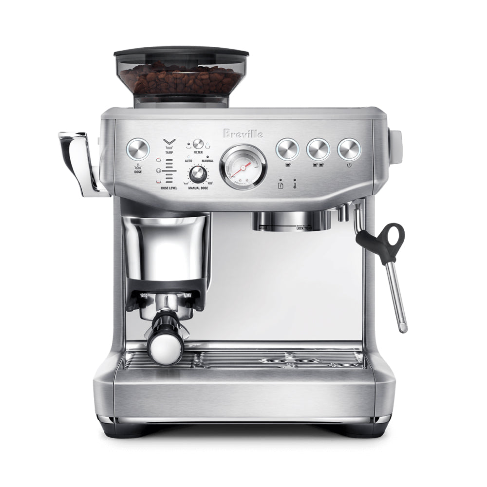 Breville BES876BSS The Barista Express Impress Espresso Machine - Semi-Automatic Coffee Maker with Built-in Grinder & Steam Wand for Home Baristas | Perfect for Espresso, Latte & Cappuccino Lovers