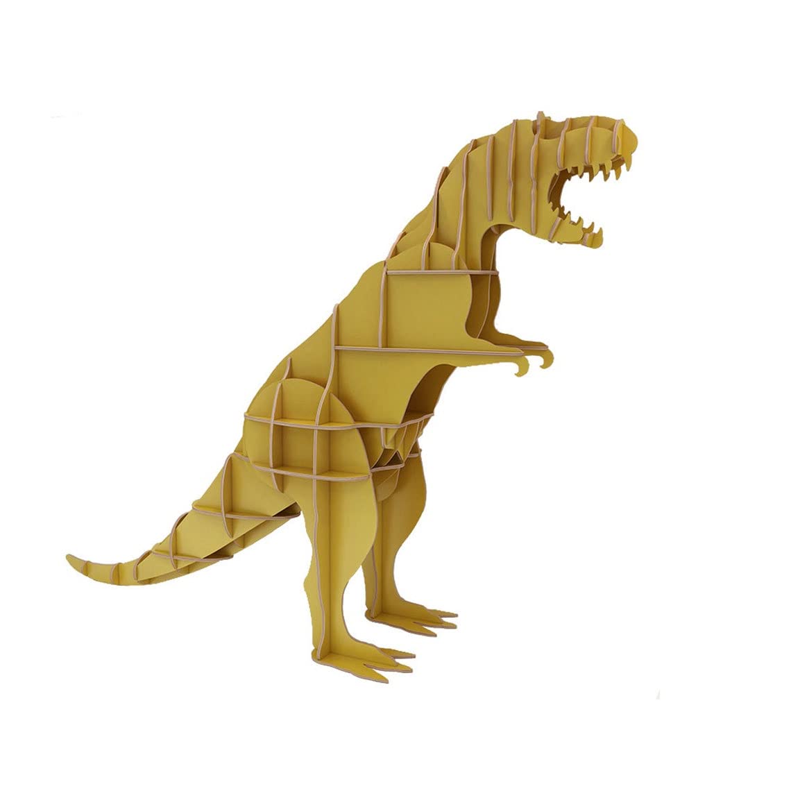 Turani Modern Wood Bookshelf Organizer - Dinosaur Themed Bookcase with T-Rex Design, Easy Self-Assembly for Kids Room, Living Room & Home Decor - Perfect for Organizing Books, Toys & Displaying Art Collections
