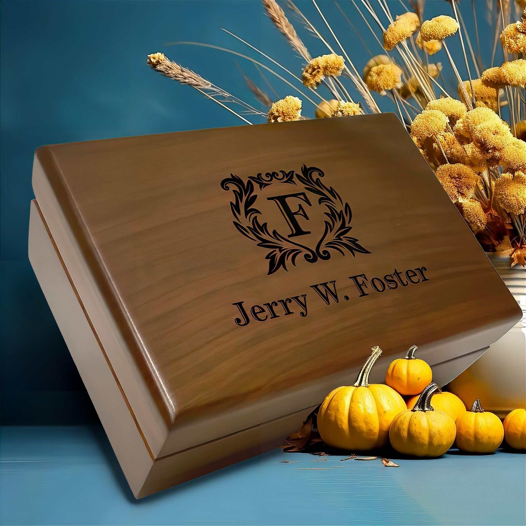 Personalized Walnut Wood Keepsake Box - Handmade Engraved Memory Storage Organizer for Anniversary, Wedding, Valentine's Day, Birthday, Baby Shower & Groomsman Gifts | Perfect for Storing Jewelry, Love Letters & Cherished Mementos