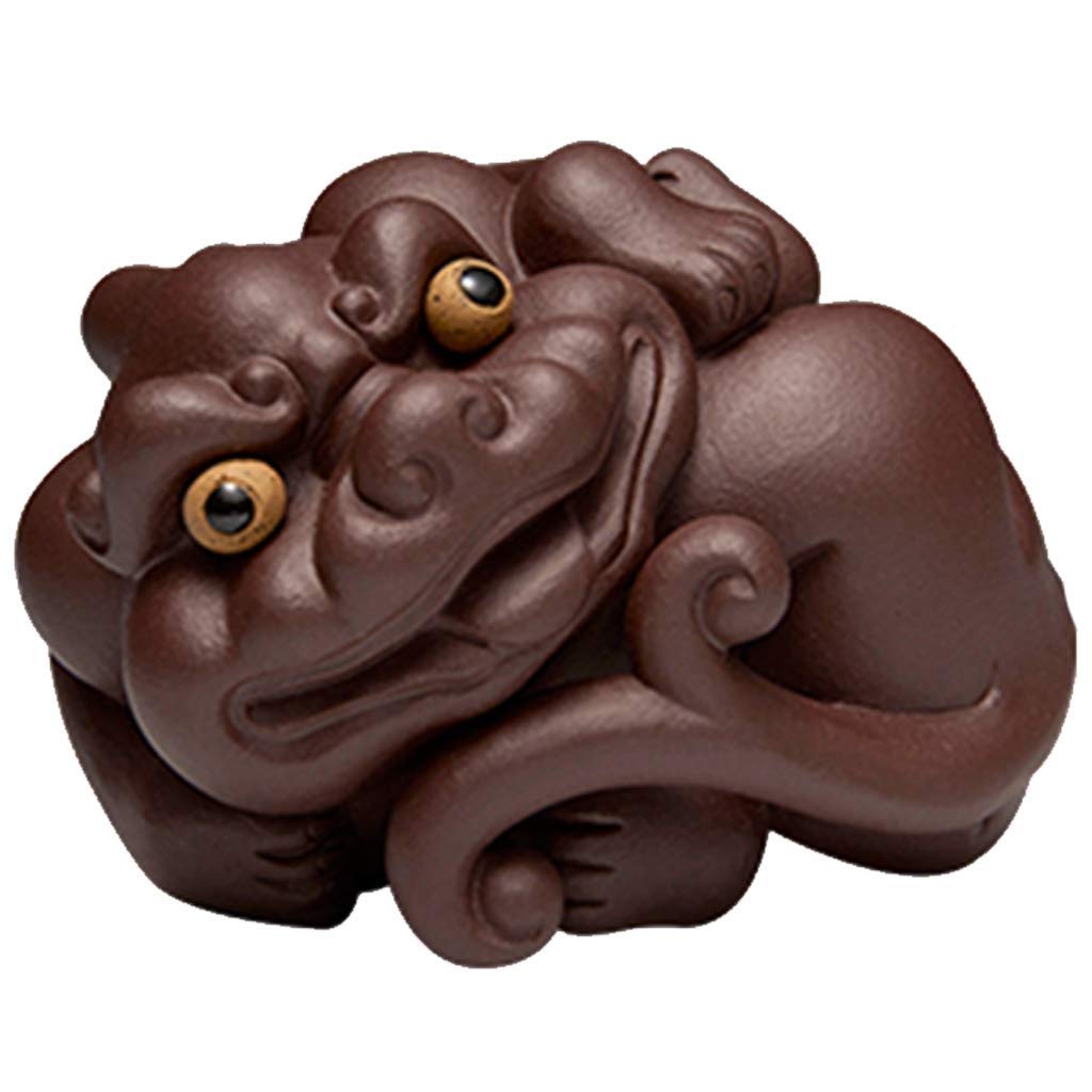 ZLBYB Brave Troops Purple Clay Tea Pet - Handmade Daxie Kung Fu Tea Set Accessory for Tea Ceremony & Meditation | Perfect for Tea Tray Decor, Zen Garden, and Chinese Tea Culture Enthusiasts