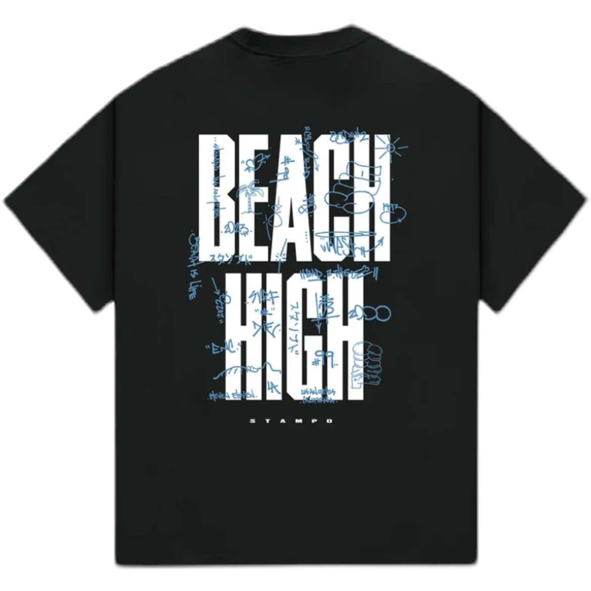 Beach High Tee - Soft Cotton Black T-Shirt for Women | Summer Casual Wear, Vacation Outfit, Beach Party Essential