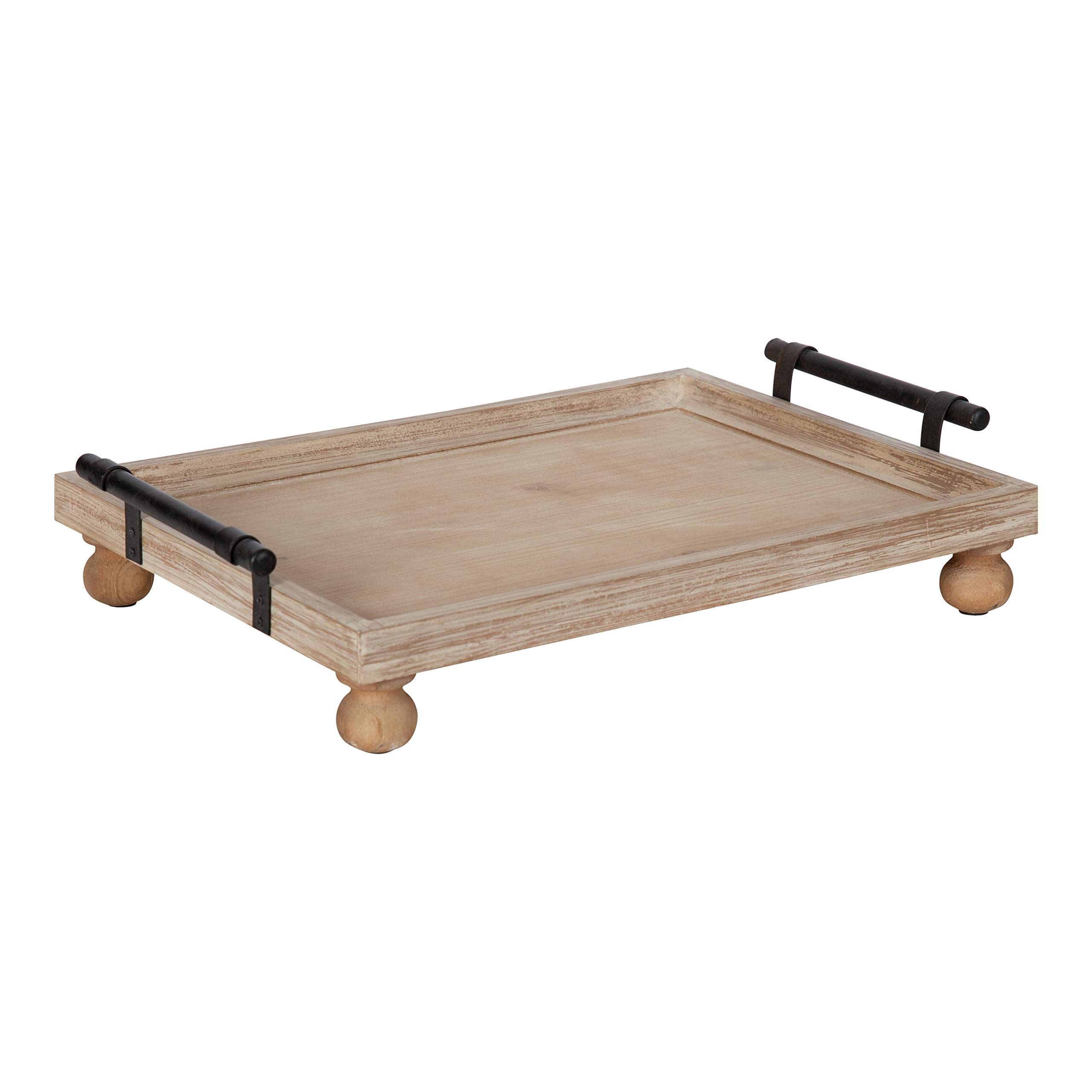 Farmhouse Wood Tray 12x16 - Rustic Brown for Coffee Table Decor