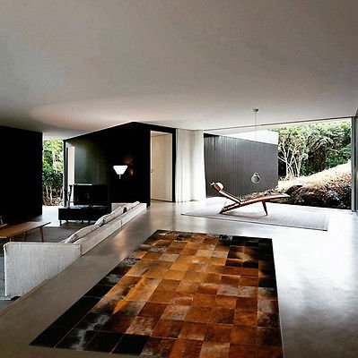 Premium Cowhide Rug - Genuine Leather Patchwork Area Carpet 4x6 ft - Natural Animal Skin for Living Room, Bedroom & Boho Decor