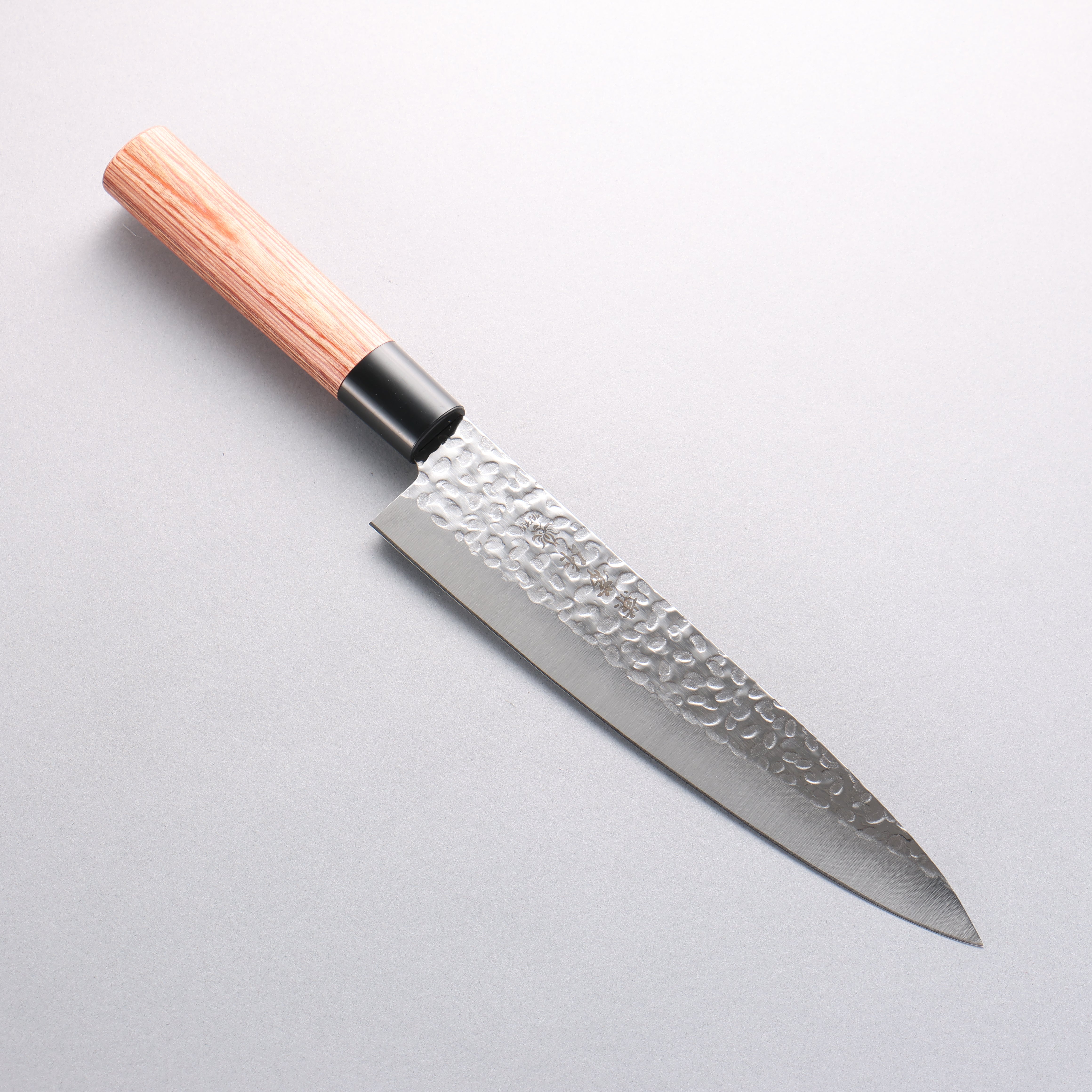 Kanetsune DSR 1K6 Hammered Gyuto 210mm Japanese Chef Knife - Red Pakka Wood Handle - High Carbon Steel Blade - Professional Kitchen Knife for Slicing, Dicing & Chopping Vegetables, Meat & Fish