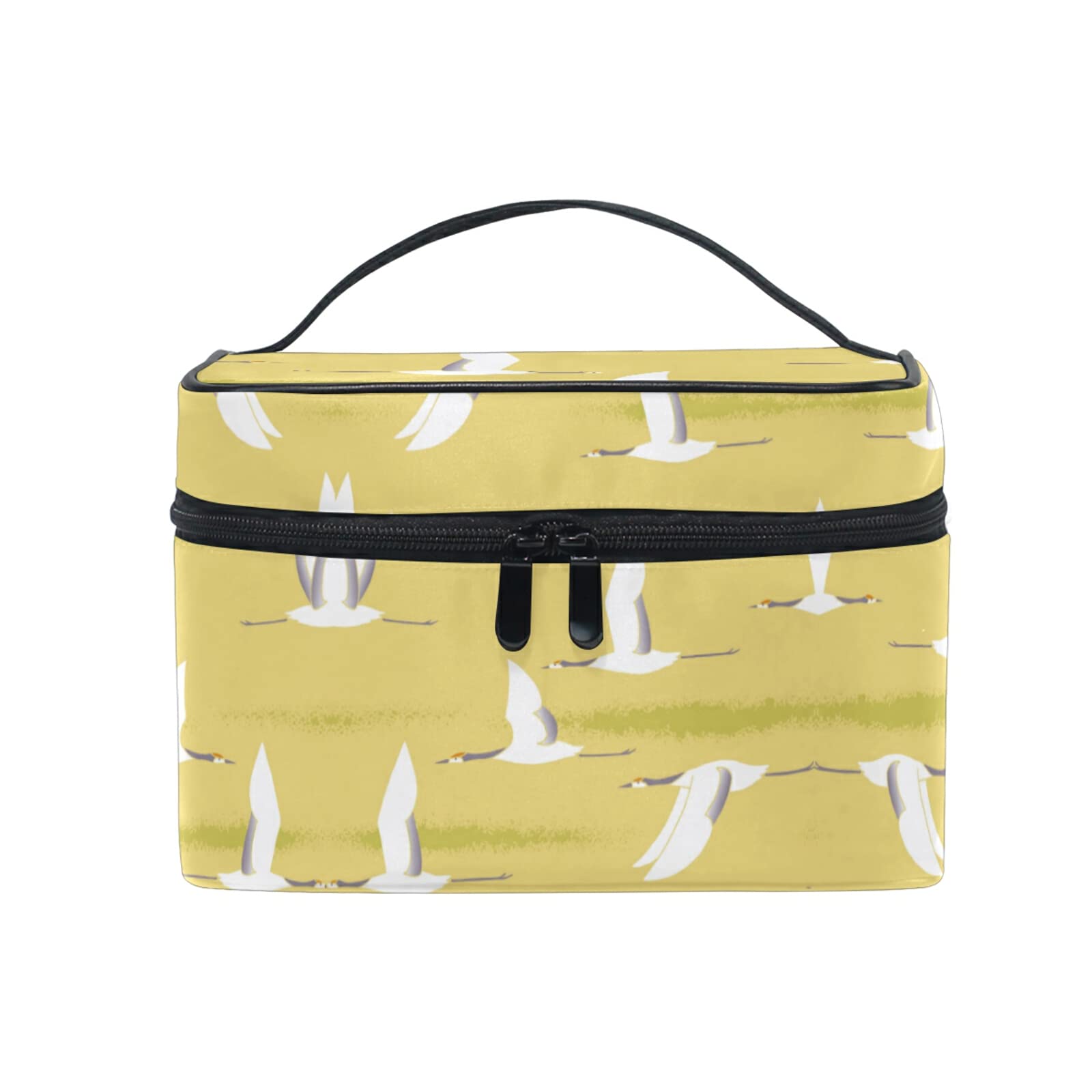 Cute Swan Cartoon Makeup Bag - Yellow Waterproof Cosmetic Pouch for Women & Girls - Perfect for Travel, Gym, and Daily Organizer
