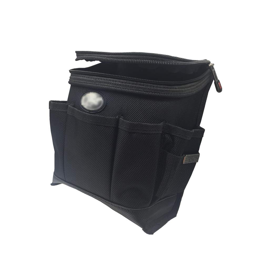 Heavy Duty Electrician Tool Belt Bag with Pockets - 15x8.5x22cm Multifunctional Canvas Tool Pouch for Electricians, Carpenters & DIY Projects - Durable Black Work Belt for Construction, Home Repair & Professional Use