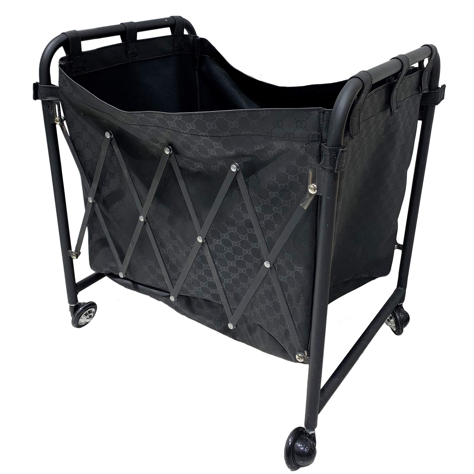 FLYIFE Foldable Hand Truck with Removable Bags - 4 Wheel Utility Cart for Laundry Room, Housekeeping & Storage | Portable Dolly for Moving, Groceries & Home Organization