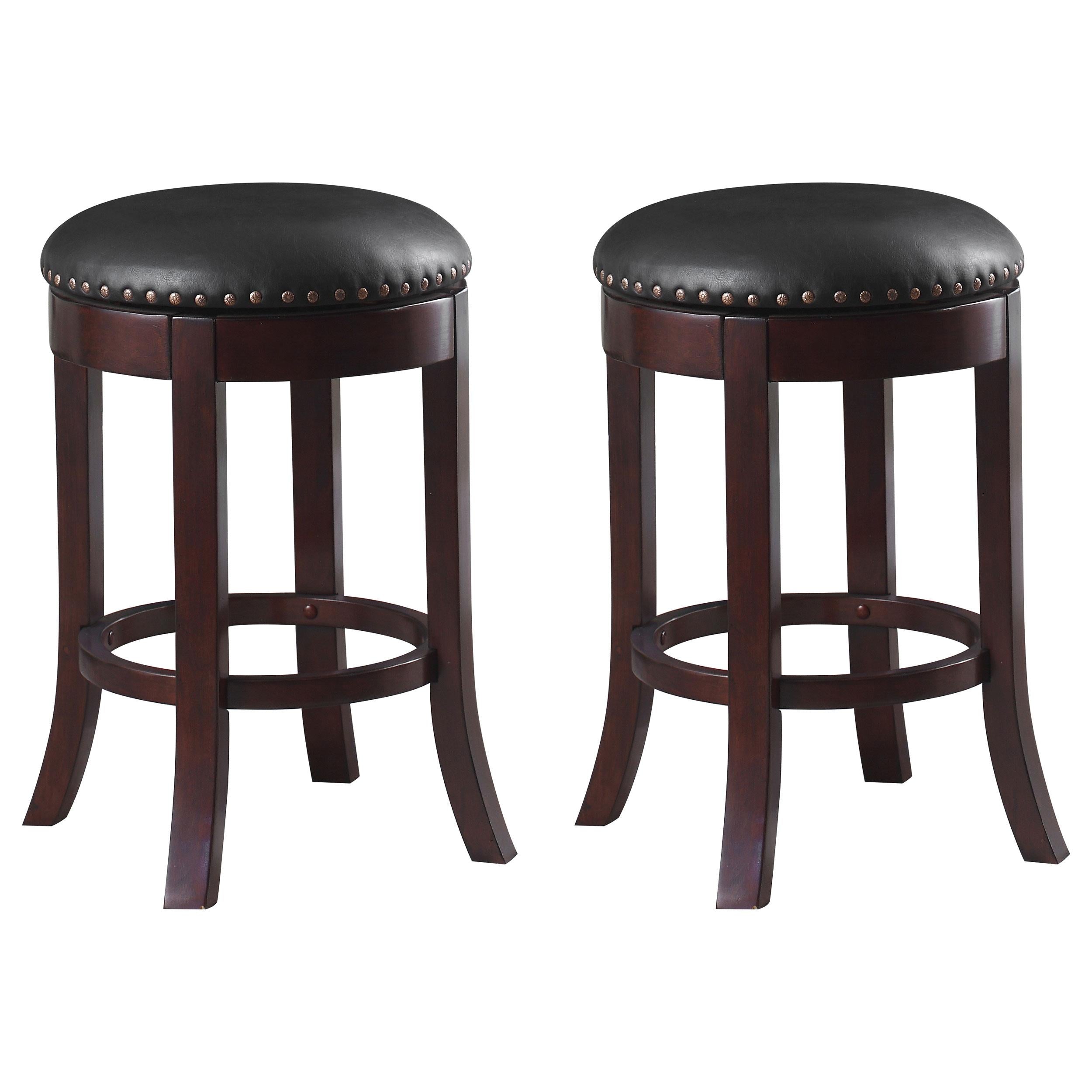 Swivel Counter Height Bar Stools with Upholstered Seat - Set of 2, Brown - Perfect for Kitchen Islands, Breakfast Bars & Home Decor