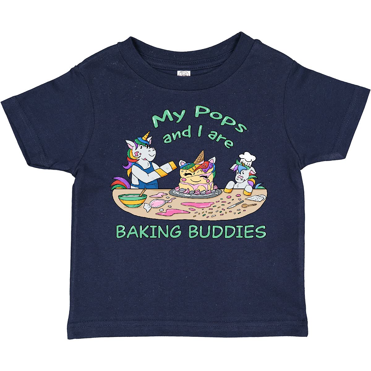 Inktastic My Pops and I are Baking Buddies Toddler T-Shirt - Cute Father & Son Matching Baking Outfit for Toddlers - Perfect for Baking Activities, Family Bonding & Special Occasions