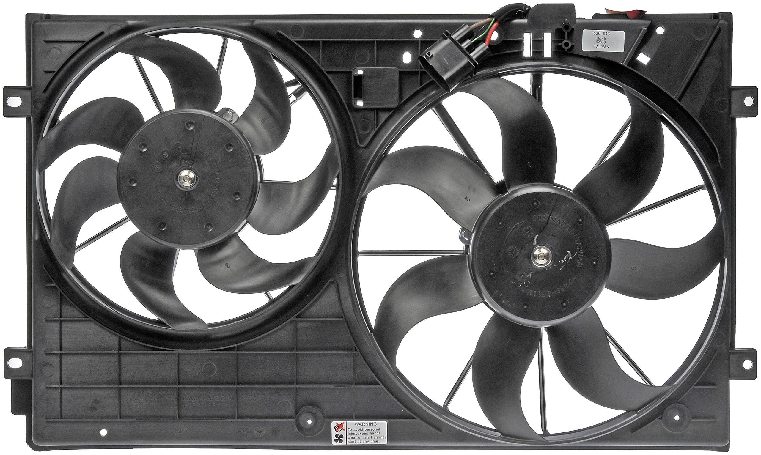 Dorman 620-843 Engine Cooling Fan Assembly Replacement for Audi A4 A6 Q5 & Volkswagen Jetta Passat - Perfect for Overheating Prevention & Engine Cooling System Repair