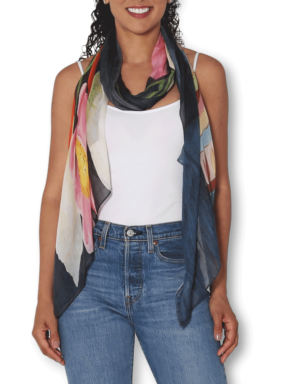 The Artists Label Scarf Iceland Poppies - Lightweight Floral Print Fashion Scarf for Women - Perfect for Spring Outfits, Office Wear & Travel Accessories