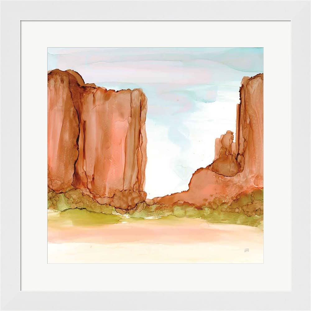 Desertscape VI by Chris Paschke - Framed Art Print Wall Picture, White Flat Frame, 20x20 Inches - Perfect for Living Room, Bedroom & Office Decor